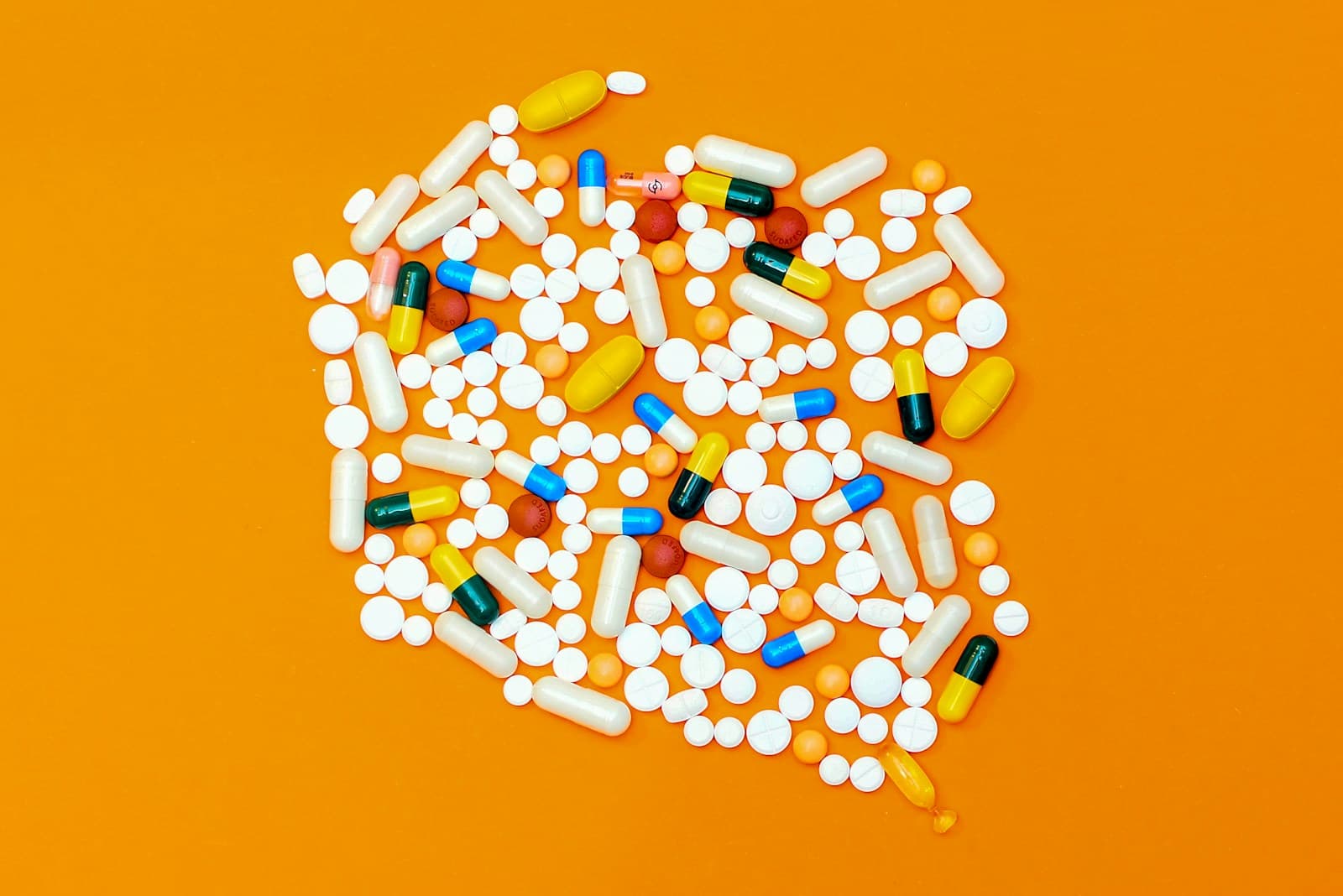 Supplement bottles and lab inspection surface