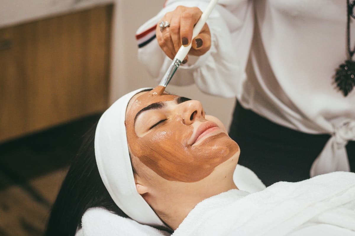 Facial skincare treatment close-up